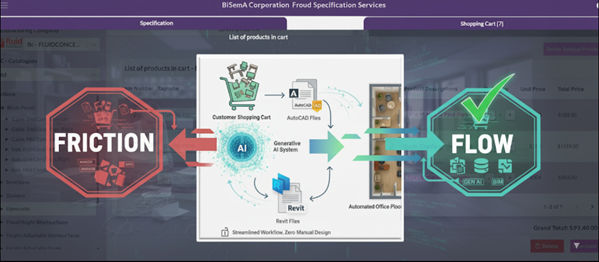 A diagram showing the flow from friction to flow powered by generative AI
